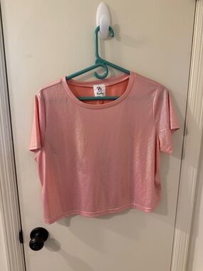 Shimmer Pink Crop Top - Lightweight Women's Tee